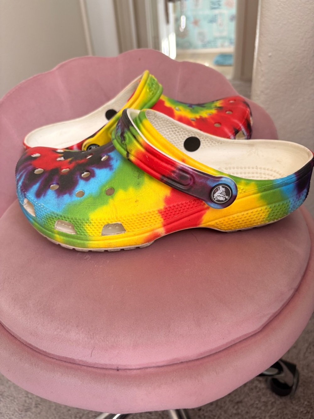 CROCS Kids Tie-Dye Clog Sandals - Rainbow Multicolor